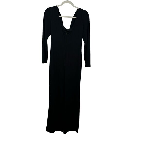 Alex Evenings Black Cowl Neck Long Sleeve Maxi Dress Formal Elegant Womens 12 - Picture 5 of 6